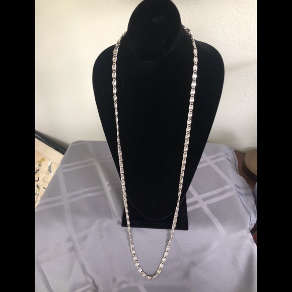 Jewelry - Two 38” faux silver necklaces vintage FREE gift